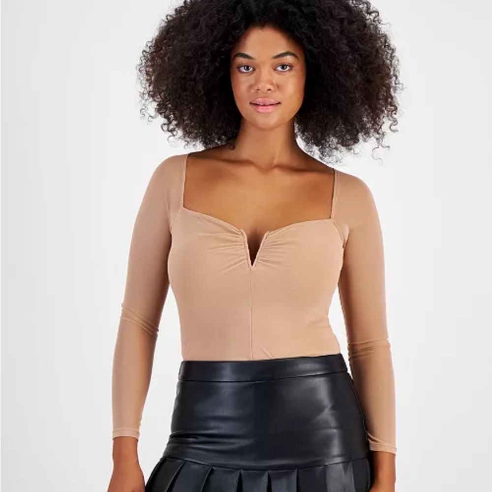 Women's Mesh Long-Sleeve V-Wire Bodysuit